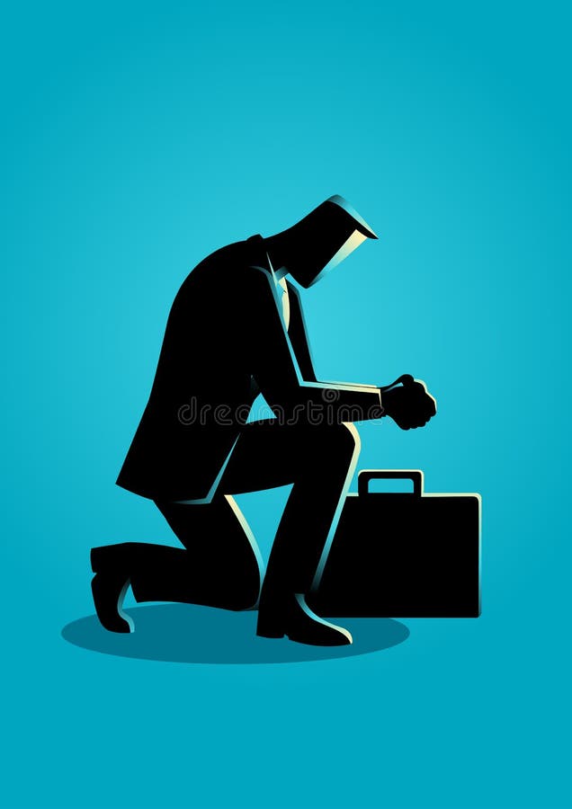 Ilustracja biznesmena modlenie ilustracja wektor Ilustracja biznesmena modlenie ilustracja wektor
