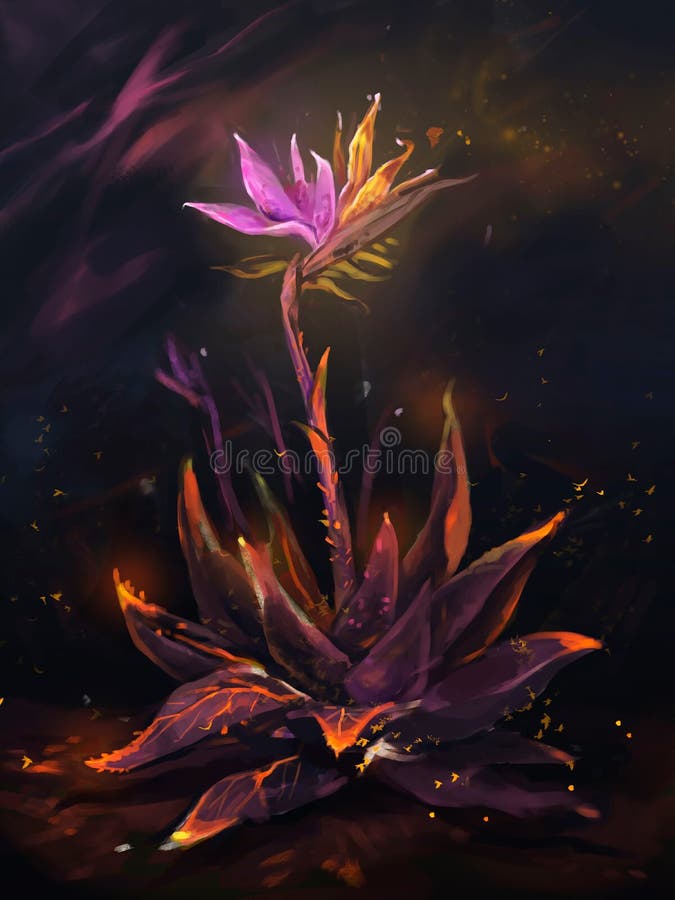 Ilustracja czarodziejski rozjarzony kwiat ilustracji Ilustracja czarodziejski rozjarzony kwiat ilustracji
