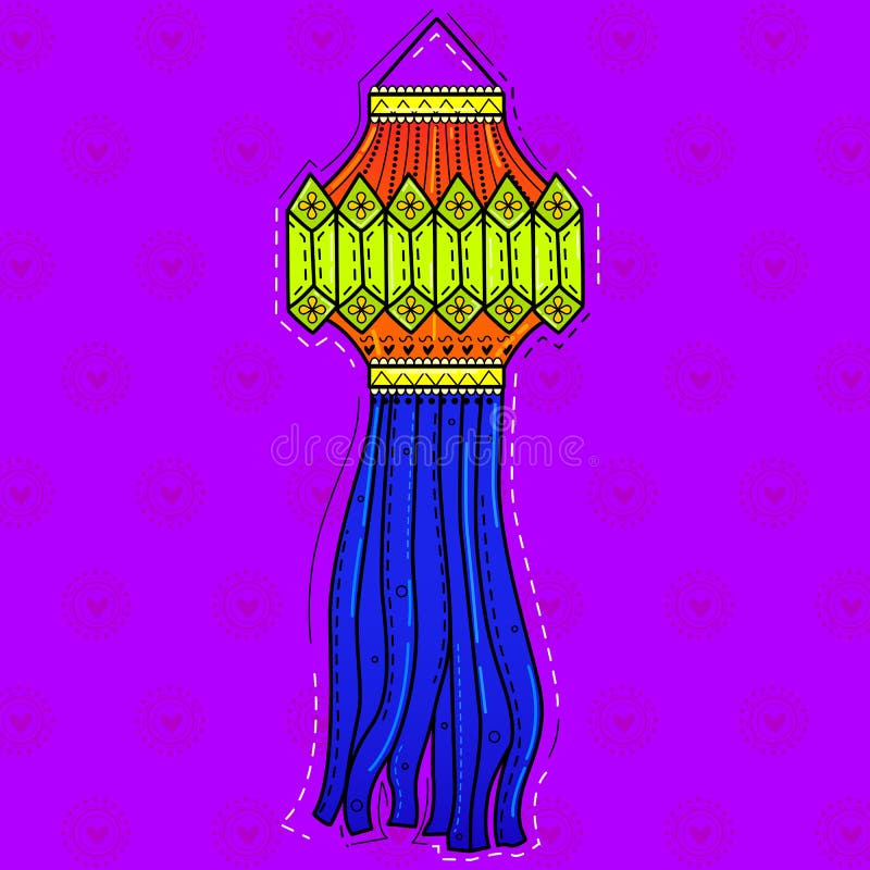 Ilustracja desi indiańskiej lampy wiszącej w stylu diwali royalty ilustracja Ilustracja desi indiańskiej lampy wiszącej w stylu diwali royalty ilustracja