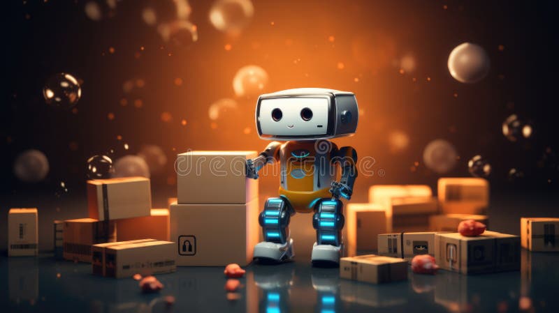 Ilustracja dostarczania e-commerce i automatyzacji zakupów. generowane zdjęcie wysokiej jakości