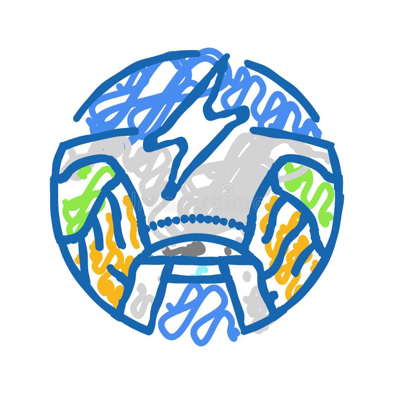 Ilustracja ikony zasilania hydroenergią elektryczną ilustracji