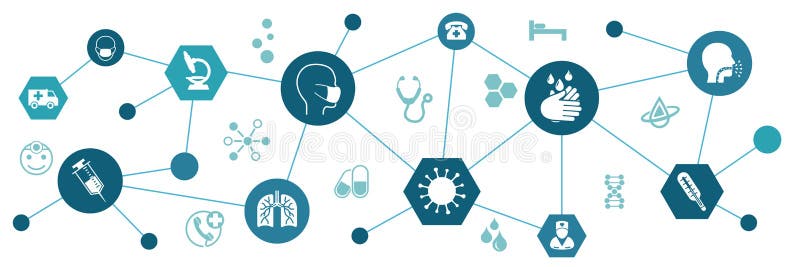 Ilustracja infograficzna wirusa orona. koncepcja z ochronnymi ikonami antywirusowymi dotyczącymi koronawirusa 2019ncov covid19