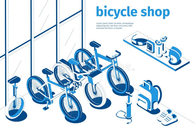 Ilustracja izometryczna rowerowa ilustracji