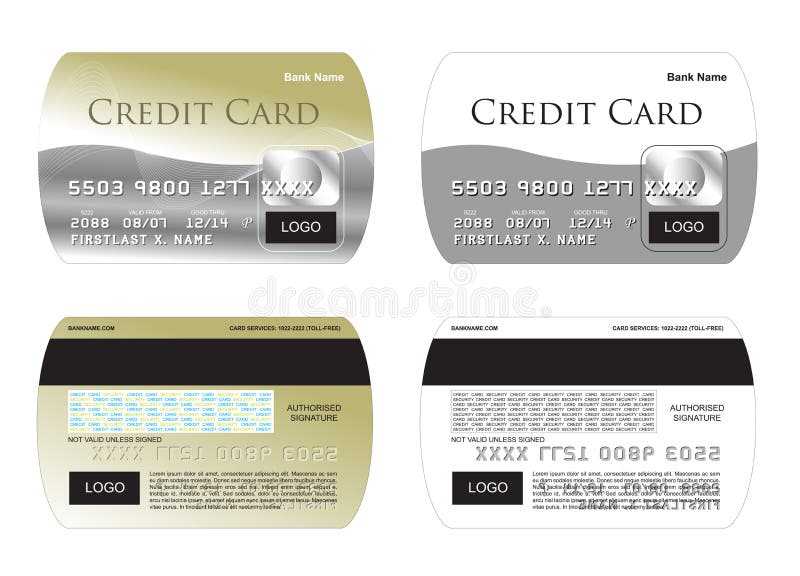 Curved edge gold credit card vector illlustration. Curved edge gold credit card vector illlustration