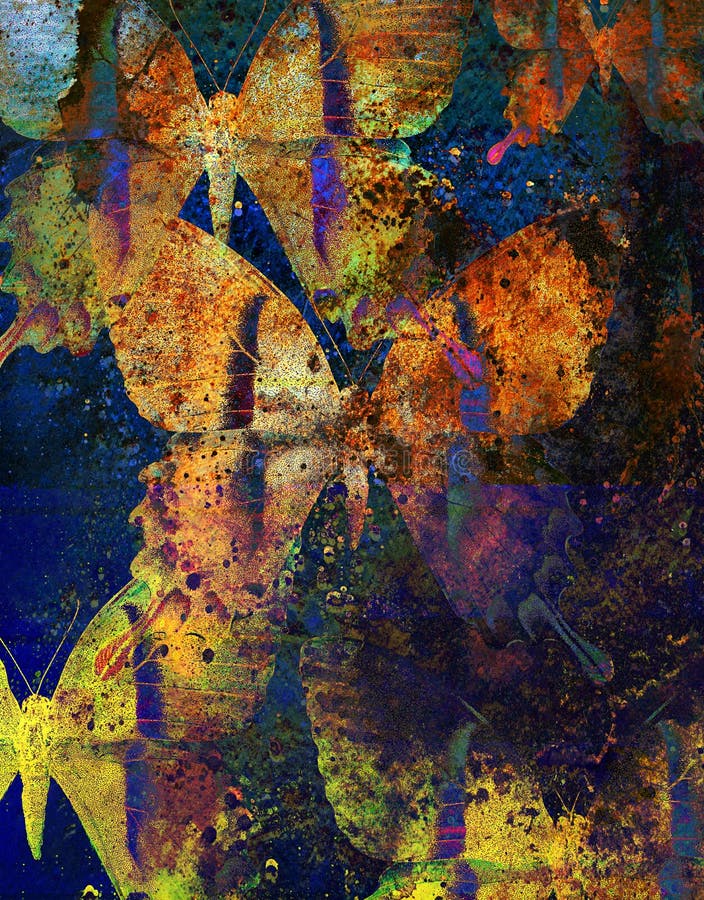 Ilustracja koloru motyl, mieszany środek, struktury tło ilustracja wektor Ilustracja koloru motyl, mieszany środek, struktury tło ilustracja wektor