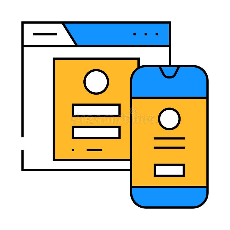 Ilustracja kolorów ikony seo optymalizacji mobilnej royalty ilustracja