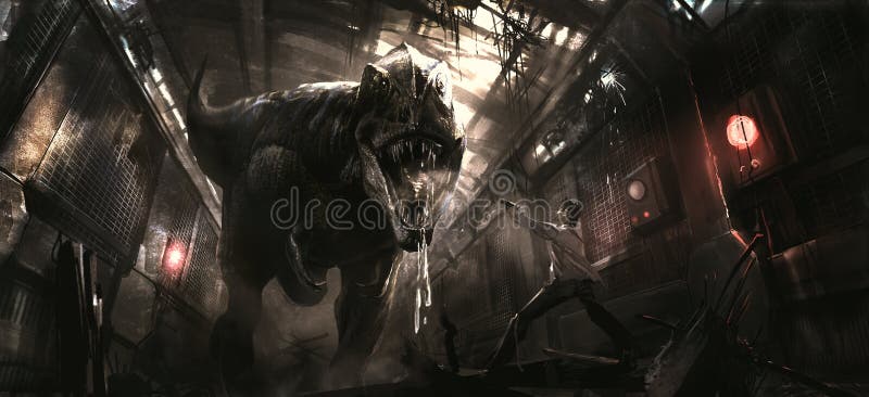 Illustration of the concept of dinosaurs,Digital painting. Illustration of the concept of dinosaurs,Digital painting.