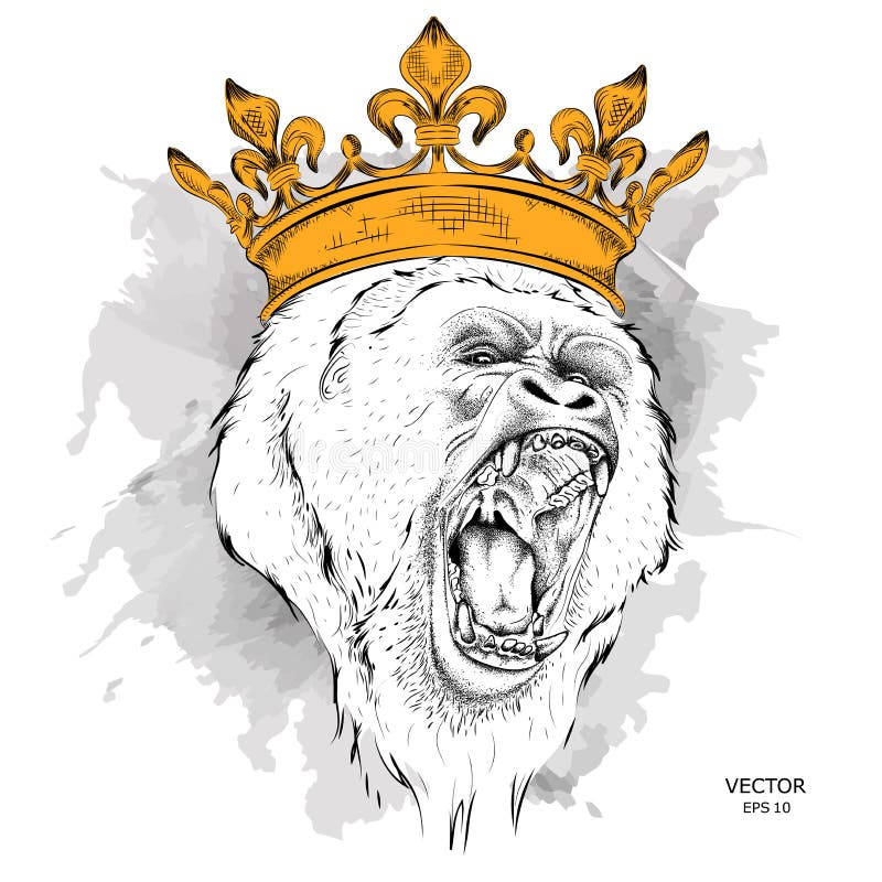 Ilustracja lider paczka goryle agresywna małpa również zwrócić corel ilustracji wektora royalty ilustracja