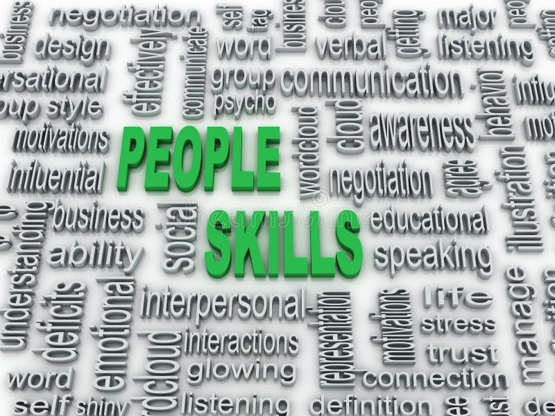 3d imagen, background concept wordcloud illustration of people skills. 3d imagen, background concept wordcloud illustration of people skills