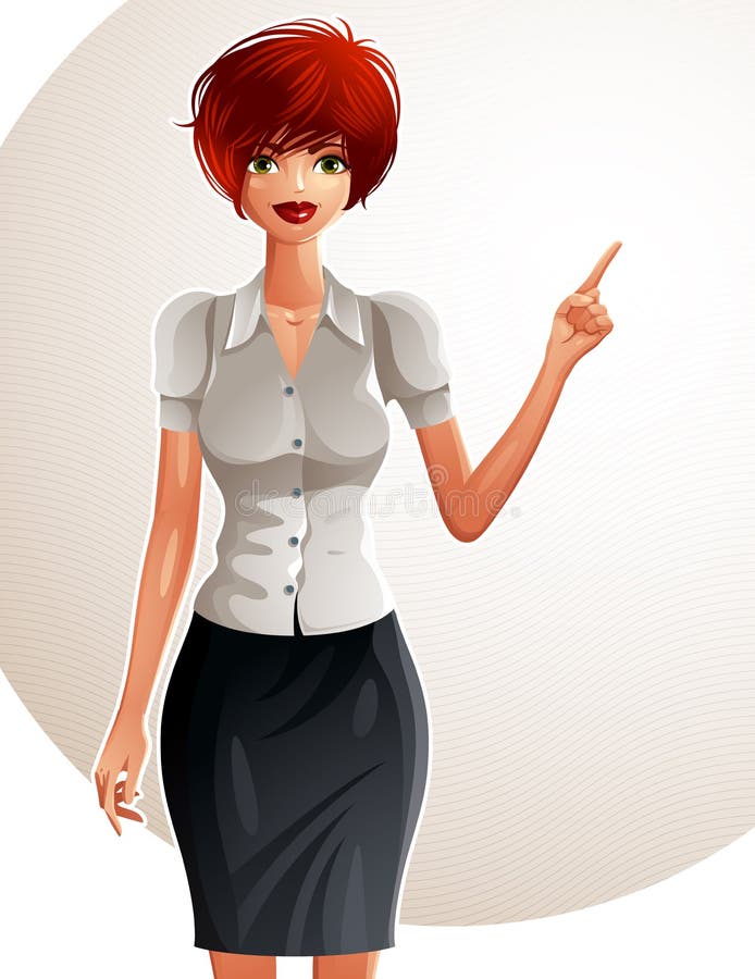Ilustracja młody ładny bizneswoman z nowożytnym hairc ilustracja wektor Ilustracja młody ładny bizneswoman z nowożytnym hairc ilustracja wektor