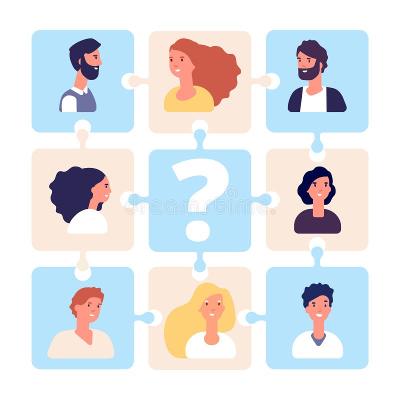 Ilustracja rekrutacji Zespół biznesowy puzzle bez kierownika zespołu Zarządzanie zasobami ludzkimi, koncepcja wektora agencji zat royalty ilustracja Ilustracja rekrutacji Zespół biznesowy puzzle bez kierownika zespołu Zarządzanie zasobami ludzkimi, koncepcja wektora agencji zat royalty ilustracja