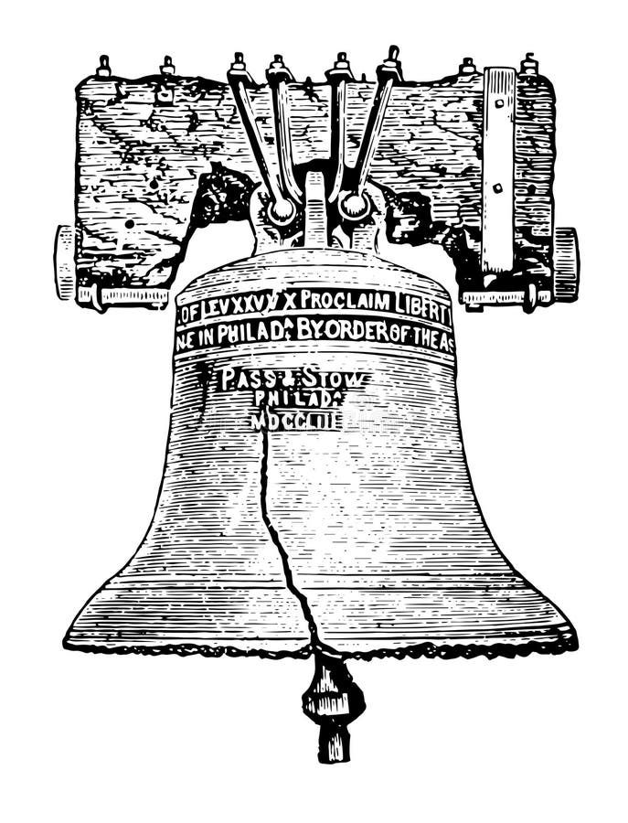 Ilustracja rocznika liberty bell philadelphia