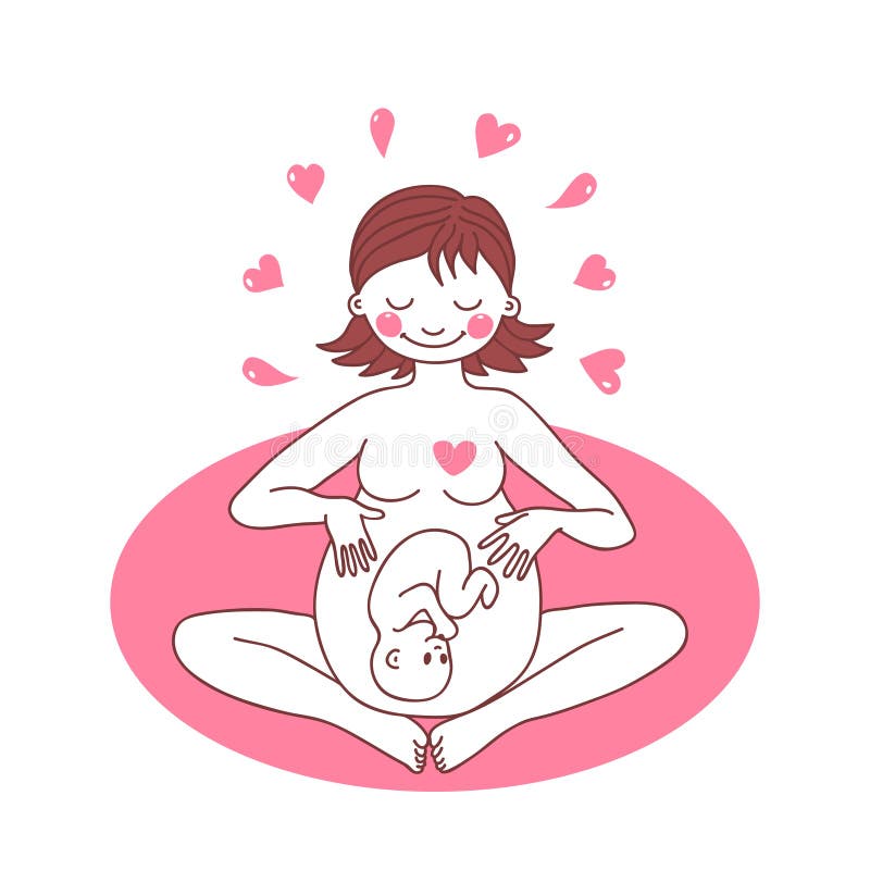 Illustration of a happy pregnant woman. Vector illustration. Illustration of a happy pregnant woman. Vector illustration.