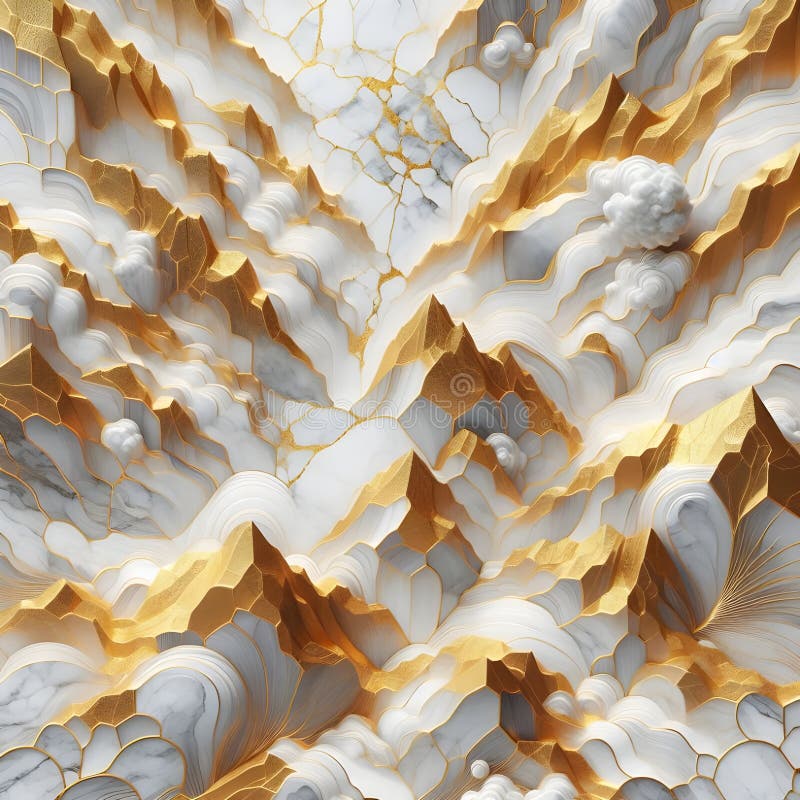 Ilustracja tła 3d renderuje złoty biały marmur ilustracji