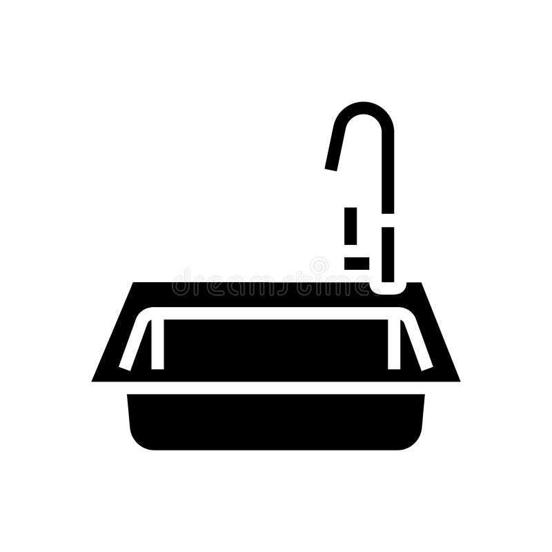 Ilustracja wektora ikony glifu sink faucet ilustracja wektor