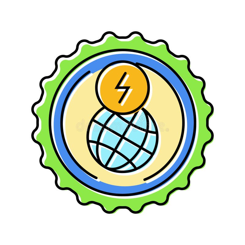 Ilustracja wektora ikony koloru zasilania hydroelektrycznego ilustracji