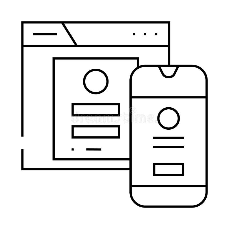 Ilustracja wektora ikony linii seo optymalizacji mobilnej royalty ilustracja
