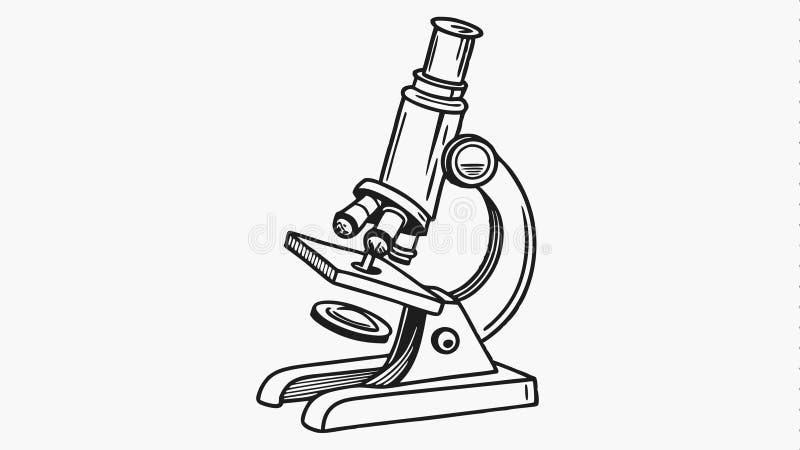 Ilustracja wektora mikroskopowego. Sprzęt naukowy i laboratoryjny do badań naukowych i edukacji. ilustracji