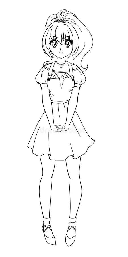 Ilustracja wektora ręcznego Kawaii anime Wielkie oczy Ilustracja wektorowa Może być stosowany do dziecięcej kolorowanki, tatuażu ilustracji Ilustracja wektora ręcznego Kawaii anime Wielkie oczy Ilustracja wektorowa Może być stosowany do dziecięcej kolorowanki, tatuażu ilustracji