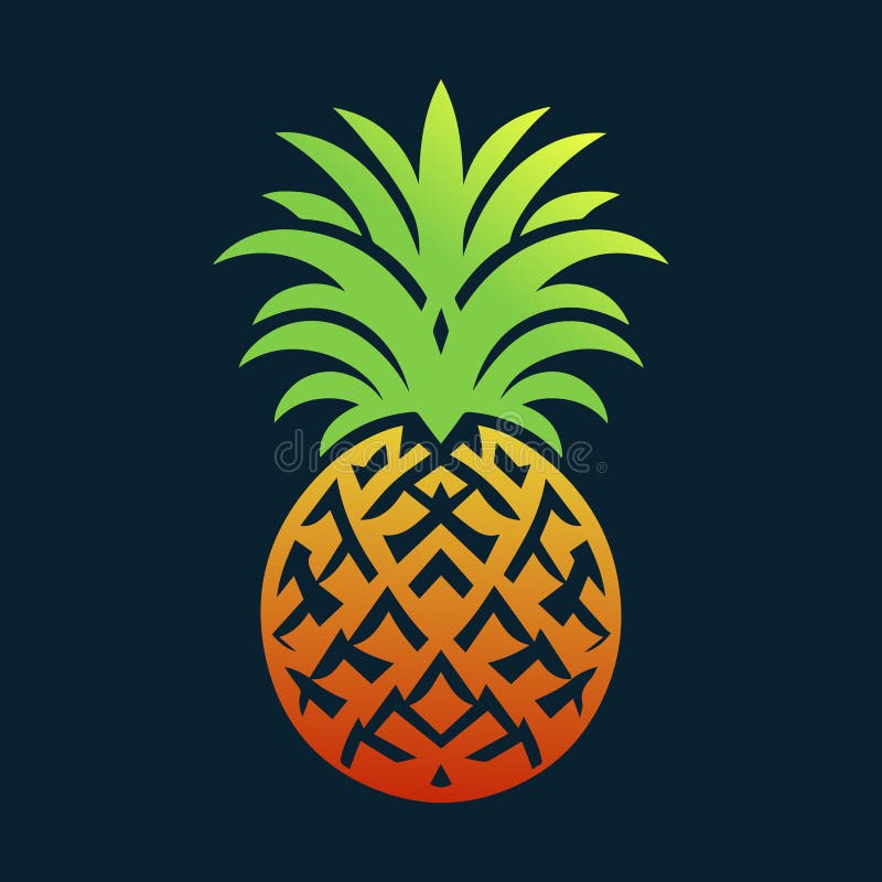Ilustracja wektorowa ananasa estetycznie wzorowana na ciemnym tle. idealne logo firmy sklepu owocowego ilustracja wektor