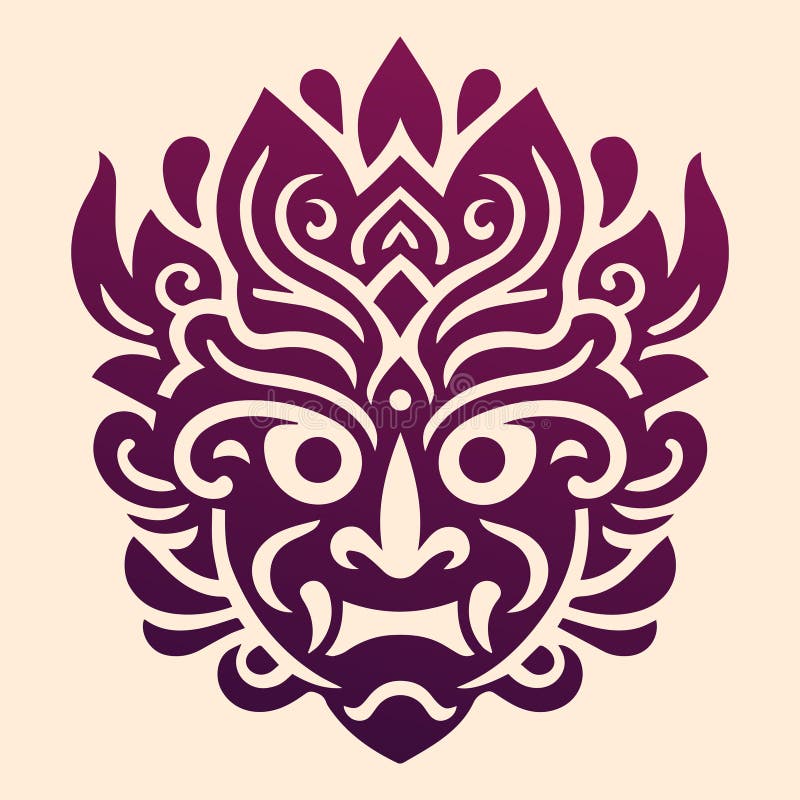 Ilustracja wzorca wektor sztuka demona samurai oni maska hannya maska japanesse czaszka styl głowy tatuaż projekt koszulka druk royalty ilustracja