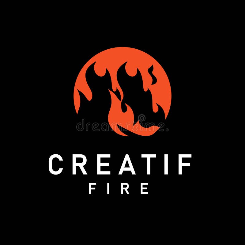 Ilustracja z logo Creative Fire Symbol w formie projektu Red Circle for Branding Restaurations Food Stalls or Culinary (Czerwony o ilustracji