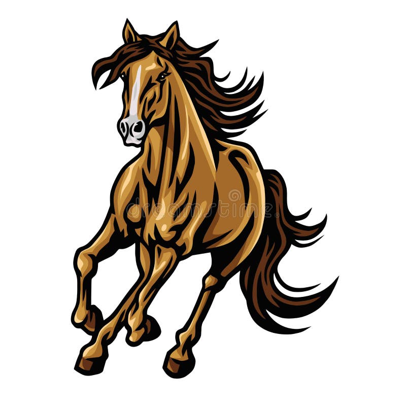 Ilustracja z logo Maskotki Wektorowej Mustang Horse Running ilustracja wektor