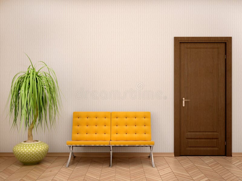 3d illustration of bathroom interior in warm tones with niches in the wall. 3d illustration of bathroom interior in warm tones with niches in the wall
