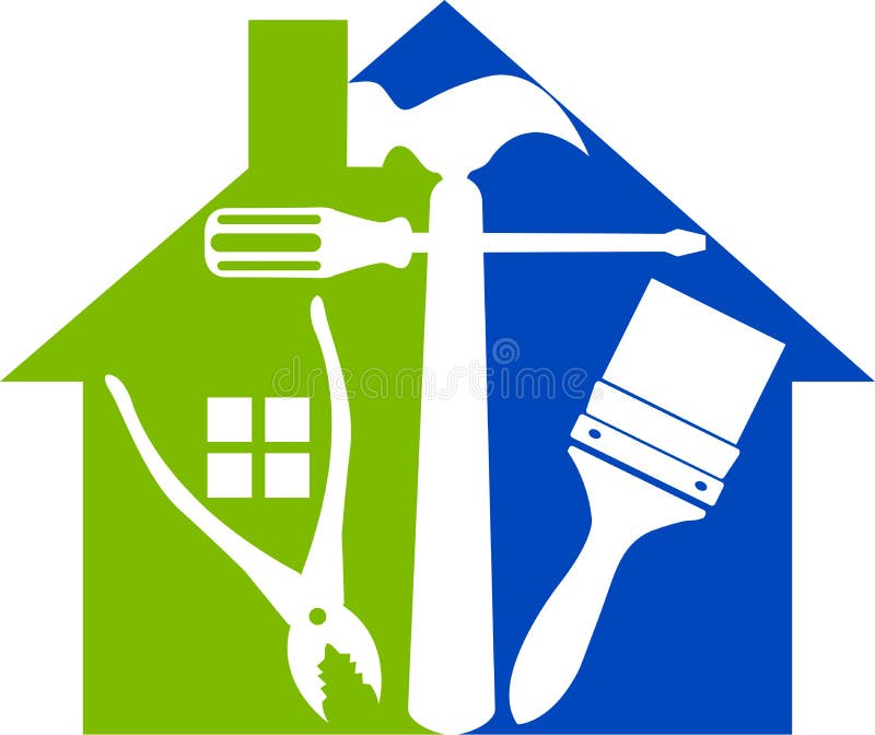 Illustration art of a home tools logo with isolated background. Illustration art of a home tools logo with isolated background