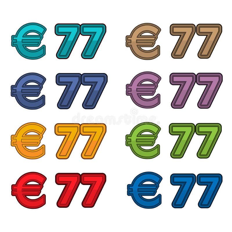 Ilustracyjny wektor ceny 77 euro, Europa waluta ilustracja wektor Ilustracyjny wektor ceny 77 euro, Europa waluta ilustracja wektor