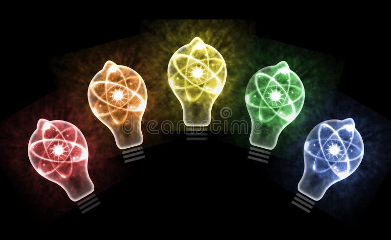 Ilustrare atom bec 3d stock illustration