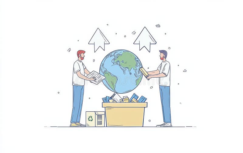 Ilustrare a colaborării globale cu diverse persoane și conexiuni digitale royalty free illustration