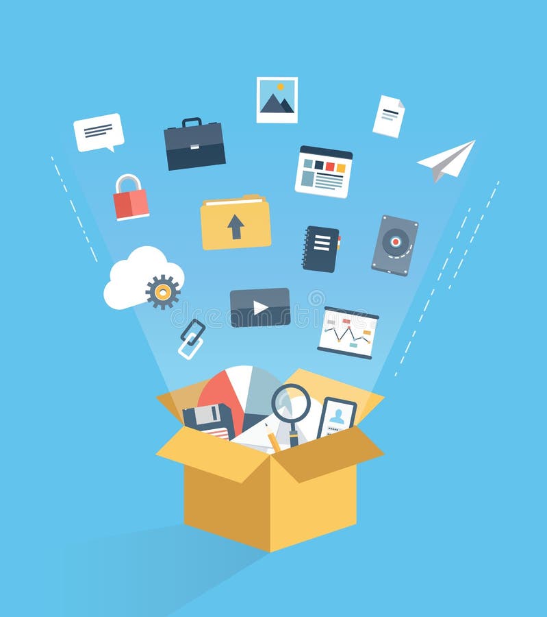 Ilustrare a conceptului de servicii de cloud computing stock illustration