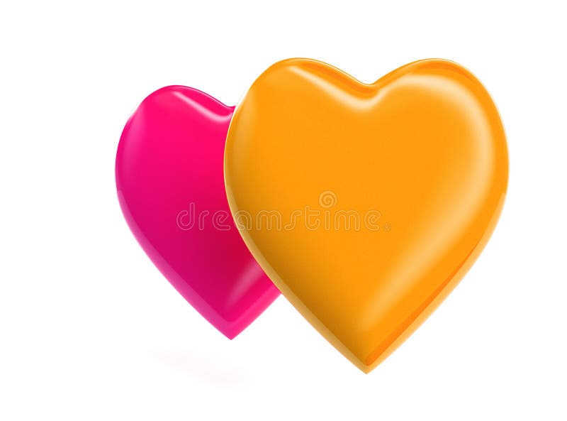 Ilustrare cu inimă portocalie 3d vector illustration