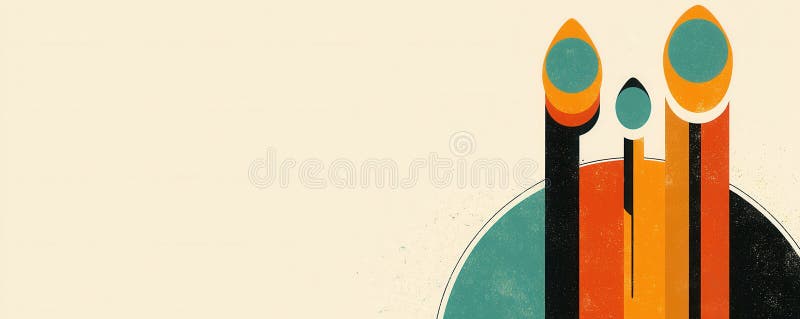 Ilustrare geometrică abstractă cu tipare circulare vibrante stock photos