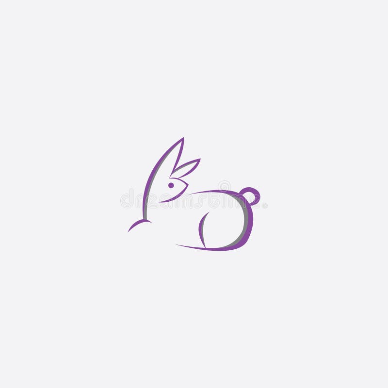 Ilustrare iepurilă a unei pictograme unice pentru design-ul vectorial pentru sigla creativă stock illustration