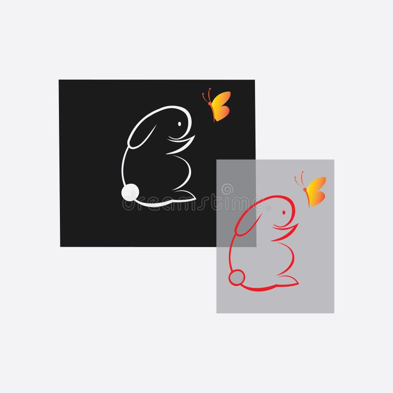 Ilustrare iepurilă a unei pictograme unice pentru design-ul vectorial pentru sigla creativă stock illustration
