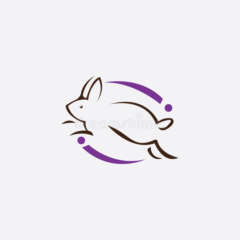 Ilustrare iepurilă a unei pictograme unice pentru design-ul vectorial pentru sigla creativă stock illustration
