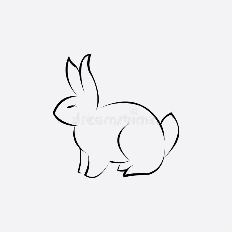 Ilustrare iepurilă a unei pictograme unice pentru design-ul vectorial pentru sigla creativă stock illustration