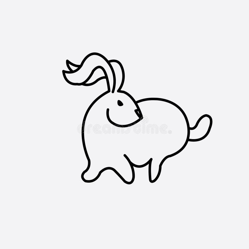 Ilustrare iepurilă a unei pictograme unice pentru design-ul vectorial pentru sigla creativă stock illustration