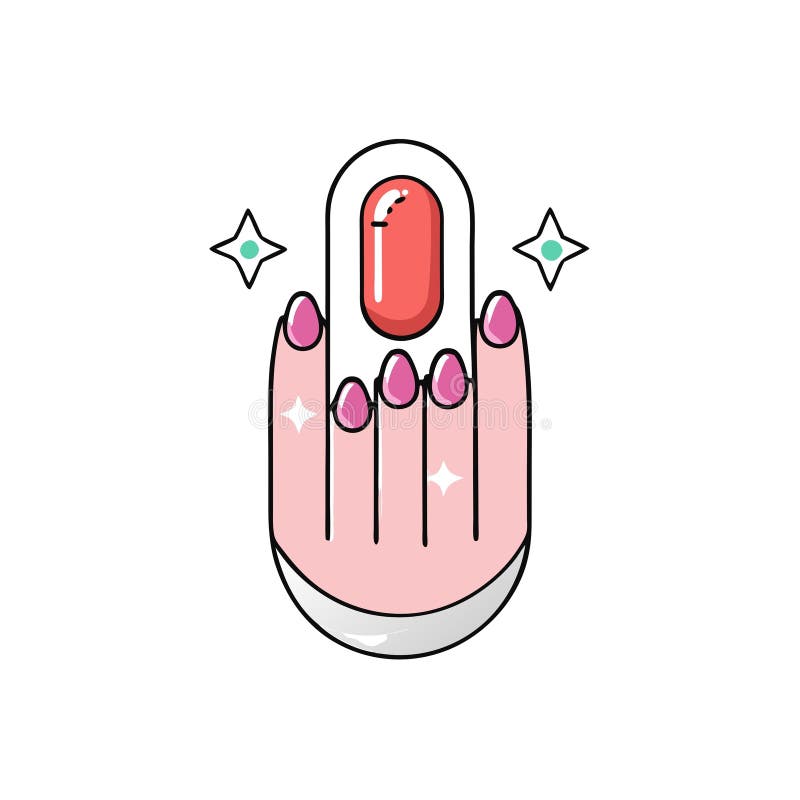 Ilustrare interesantă privind tema unghiilor sănătoase și frumoase. stock illustration