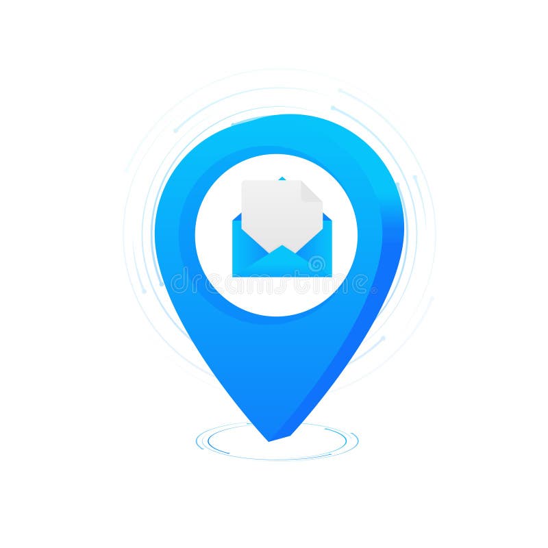 Ilustrare a randării vectorului GPS 3d pentru mesagerul PIN plat. rețea socială globală. hartă mondială vector illustration