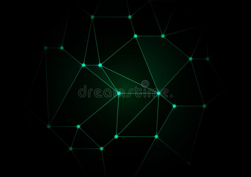 Ilustrare sumară sumară a vectorului poligonal verde închis vector illustration