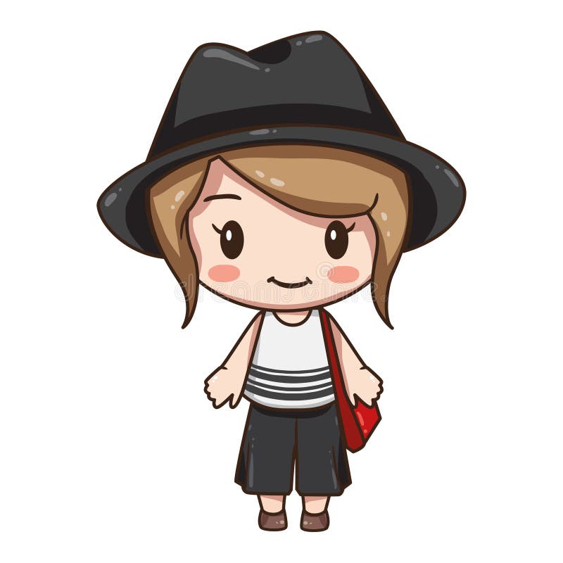 Ilustrare vectorială a caracterelor chibi drăguțe izolate pe fond alb. royalty free illustration