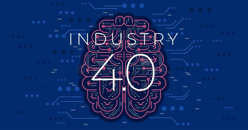 Ilustrare vectorială concept 40 în domeniu. a patra revoluție industrială. stock illustration