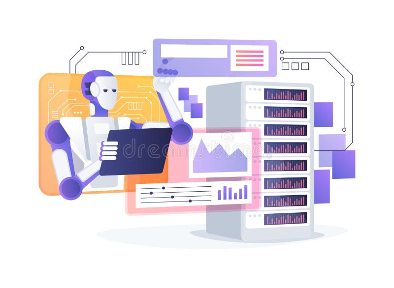 Ilustrare vectorială a conceptului abstract de analiză de date îmbunătățită. stock illustration
