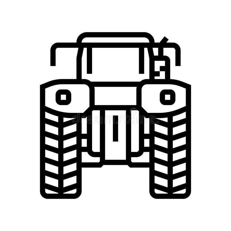 Ilustrare vectorială a conturului vectorului liniei posterioare a tractorului stock illustration