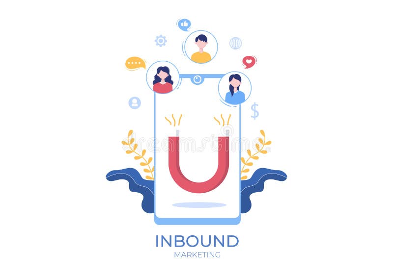 Ilustrare vectorială de business de marketing cu design magnet pentru atragerea clienților offline sau online pentru web sau poste vector illustration