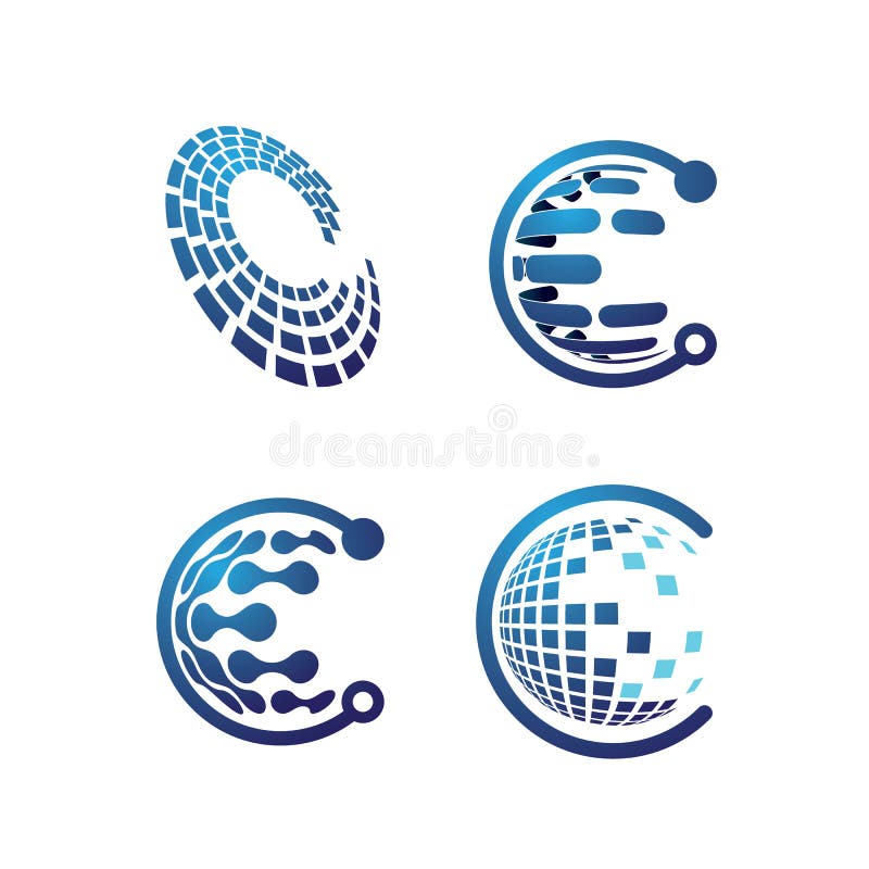 Ilustrare vectorială de design pentru sigla de tehnologie a scrisorii stock illustration
