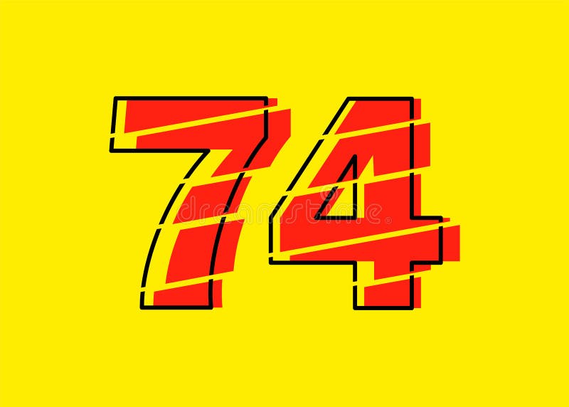 Ilustrare vectorială de proiectare a numerelor 7, roșu strălucitor. stil linie plată în linie orizontală vectorială numerală royalty free illustration